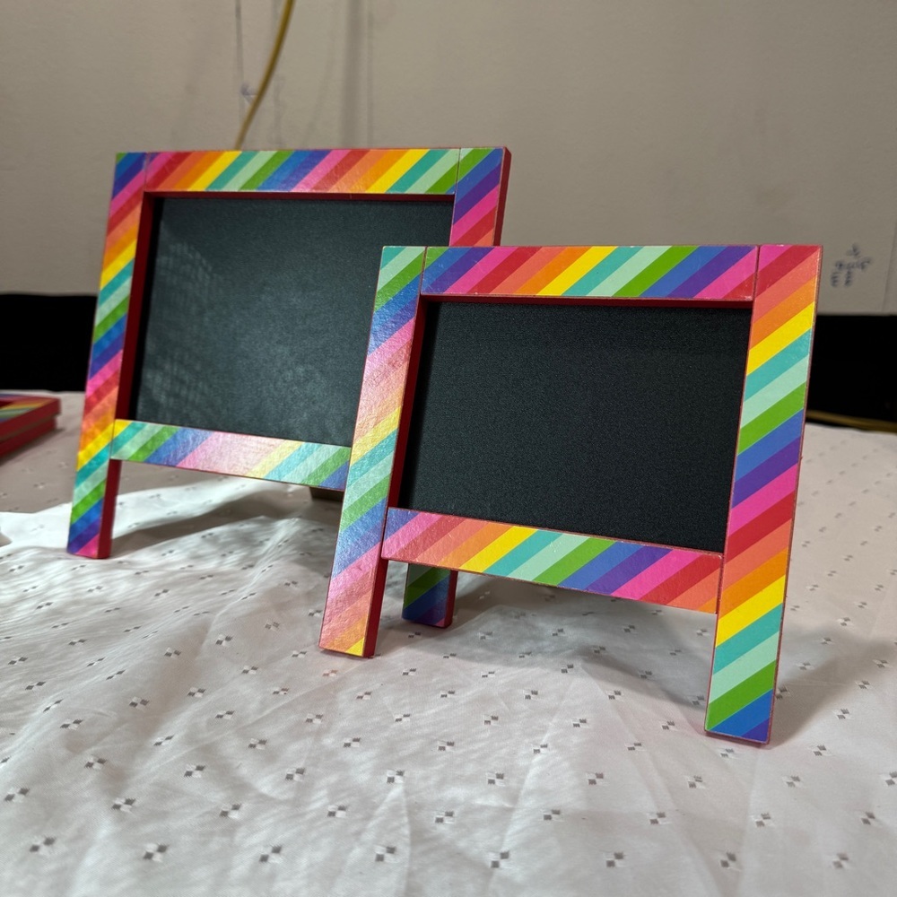 Qty 6 Tabletop Chalkboards Small and Medium